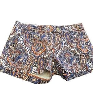 J. Crew Colorful Paisley Chino Shorts Size 2